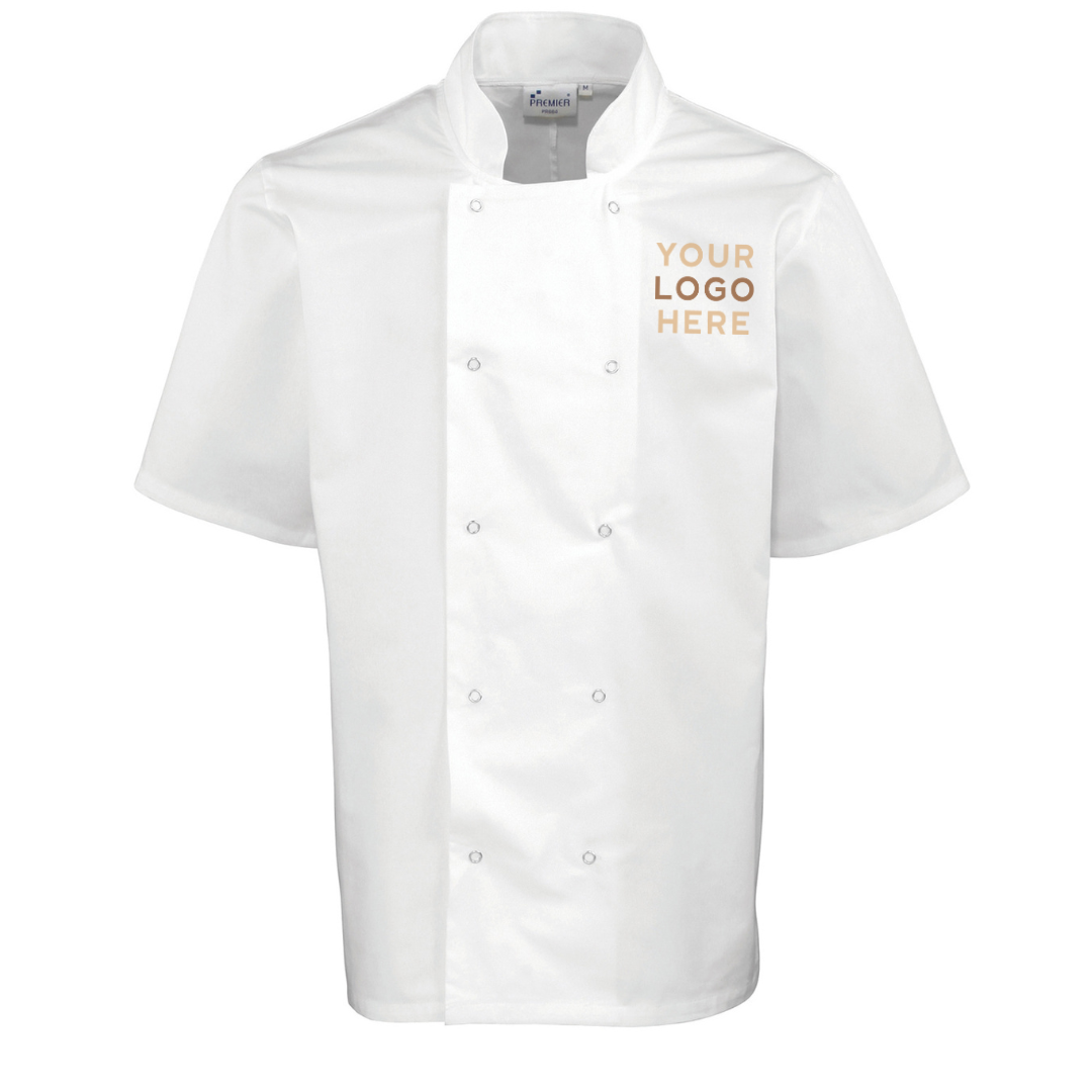 Premier Studded Short Sleeve Chefs Jacket