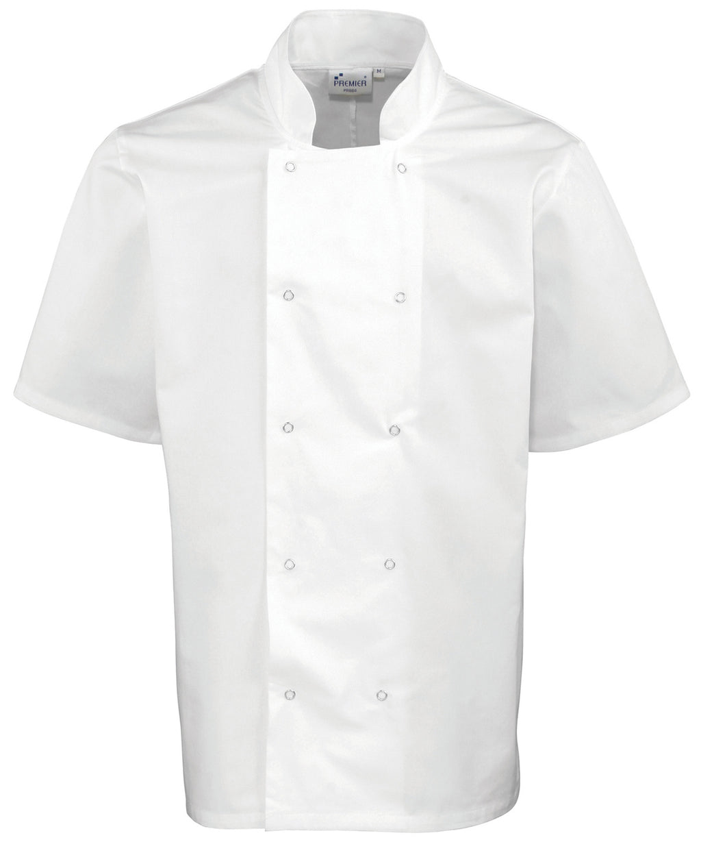 Premier Studded Short Sleeve Chefs Jacket